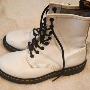Dr. Martens White 1460 Lace-Up Boots